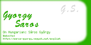 gyorgy saros business card